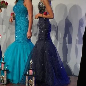 Custom Royal Blue Mermaid Prom Pageant Gown